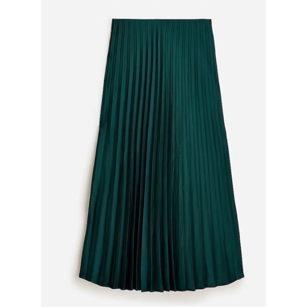 J.Crew Womens Pleated Pull On Skirt Forest Green Size M NWOT